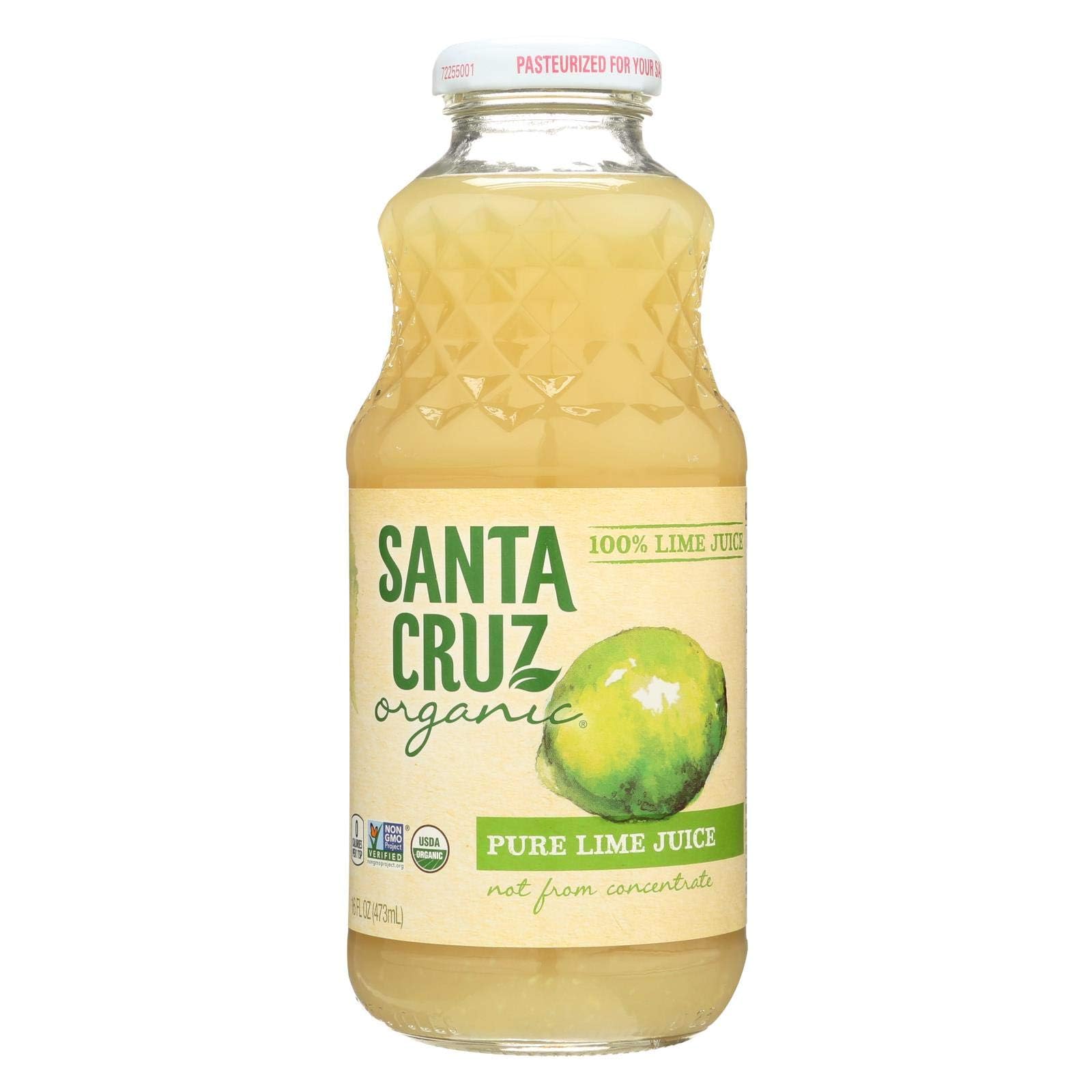 Santa Cruz Organic 100 Percent Lime Juice, 16 Ounce -- 8 Per Case.
