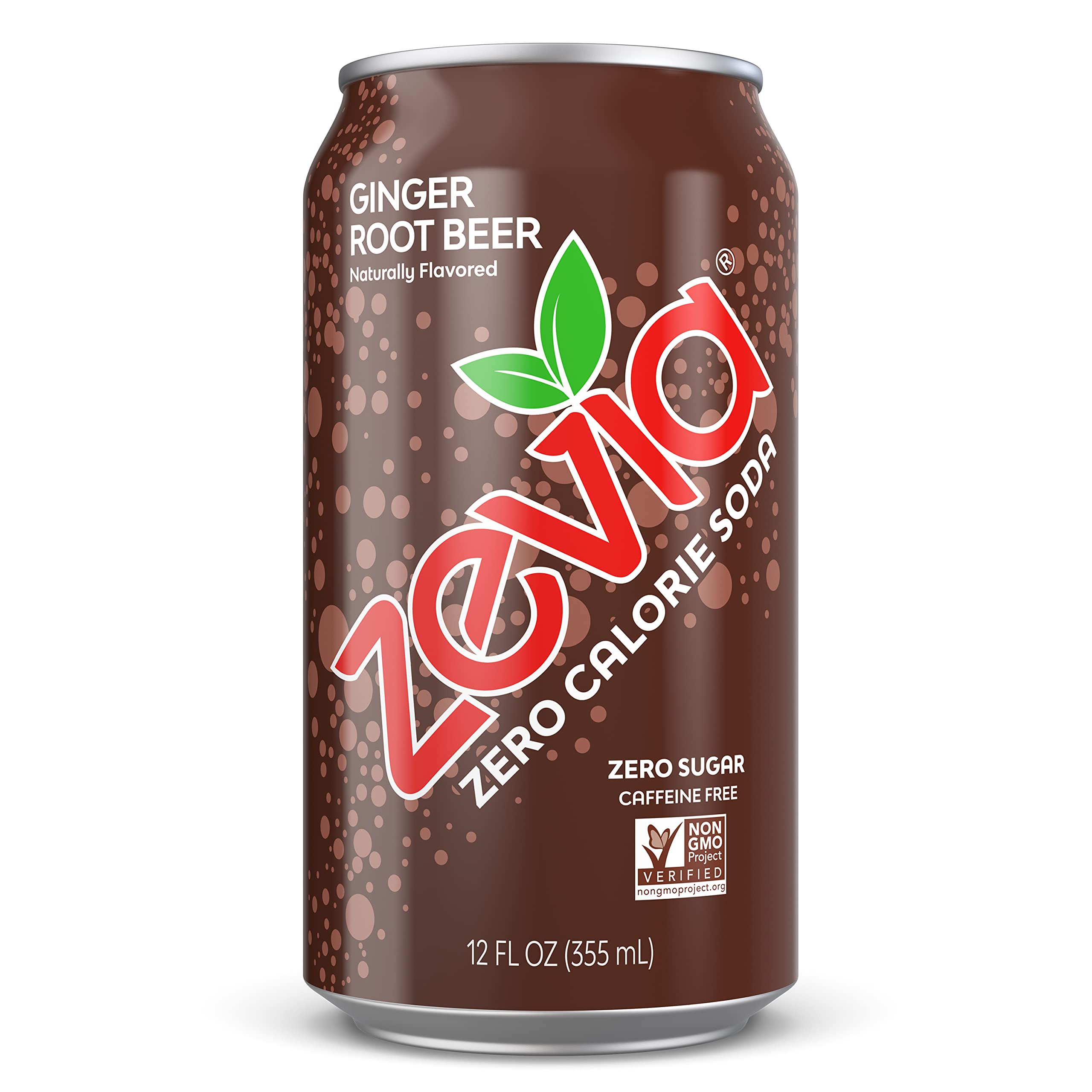 Zevia Zero Calorie Soda, Ginger Root Beer, 12 Fl Oz Cans (Pack Of 24)